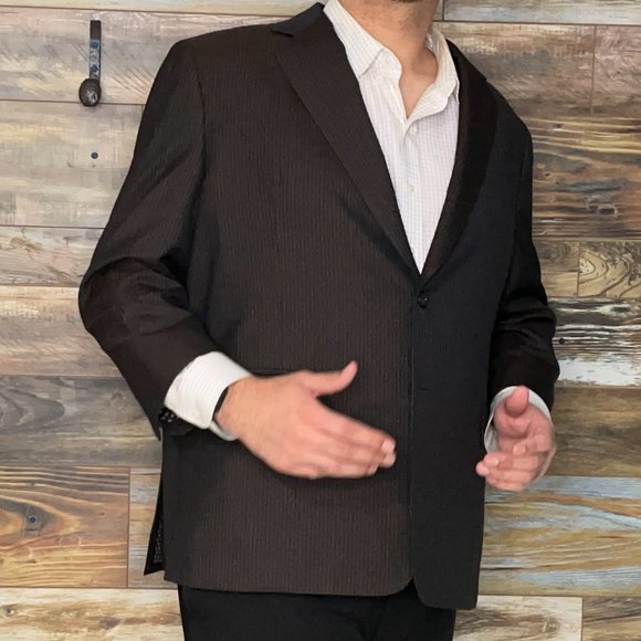 Custom Vitale Barberis Canonic Brown Striped Working Cuffs Blazer Jacket 52R - Picture 2 of 10